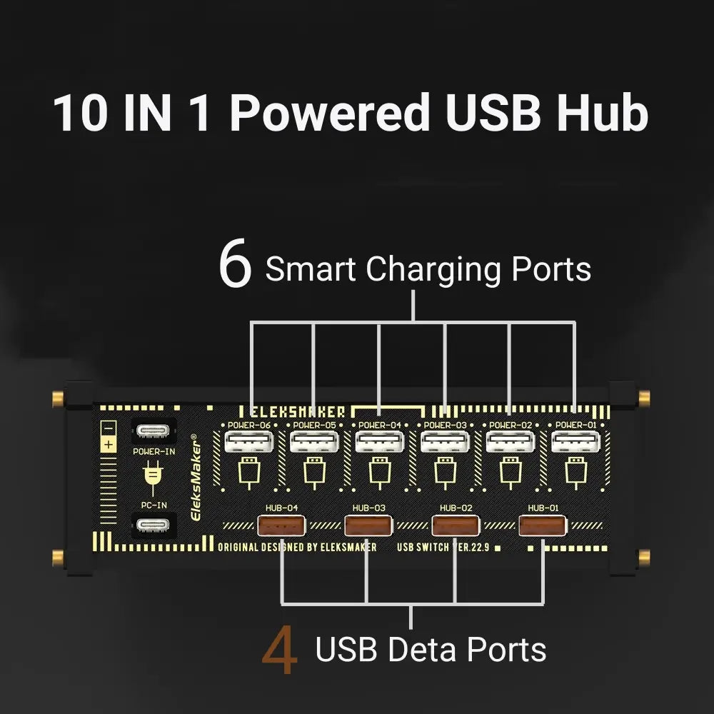 USB Data Hub with Individual LED Power Switches