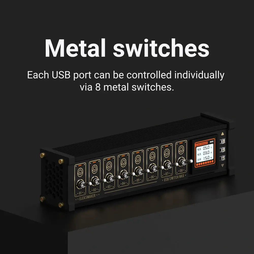 8-Port USB Data Hub with Individual LED Power Switches & Voice Control