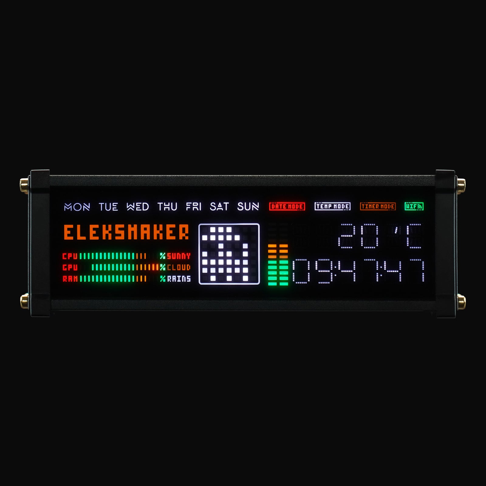 Atomic Voyage Smart Clock with VU Meter And PC Data Monitor
